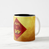 Chinees FU Geluk lantaarn Dragon Jaar groet 2TM Tweekleurige Koffiemok (Voorkant rechts)