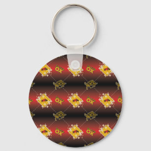 Chinees geboren in Jaar van de Ox Elegant Floral Sleutelhanger
