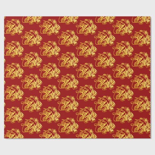 Chinees gehakt papier met gouden vetjes met fruit (Vlak)