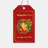 Chinees gelukkig nieuwjaar van de Ox Cadeaulabel (Achterkant)