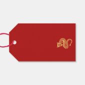 Chinees Gelukkig Nieuwjaar van Dragon Gift Label Cadeaulabel (Achterkant Horizontaal)