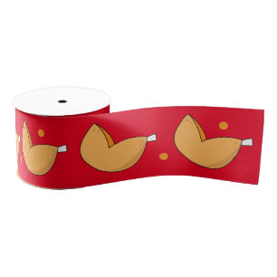 Chinees Gelukscookie Patronen Grosgrain Lint