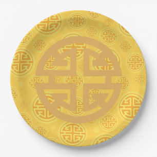 Chinees Geluksmunt Symbool Papieren Bordje