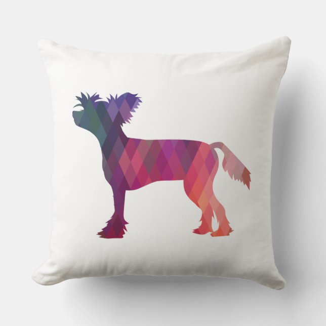 Chinees Geometrisch Patroon Silhouette Kussen (Voorkant)