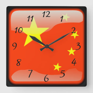 Chinees gepolijst vierkante klok