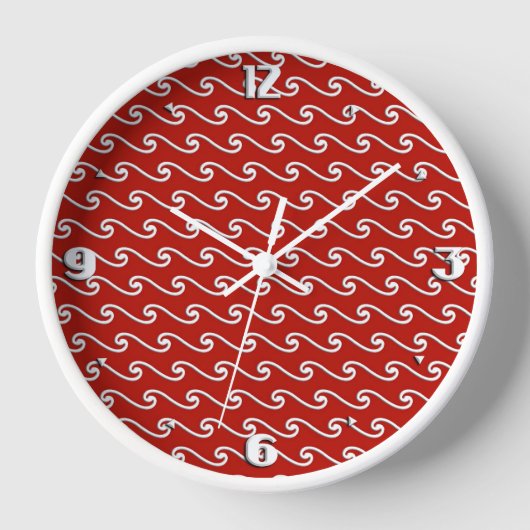 Chinees golfpatroon - wit op diep rood (Voorkant)