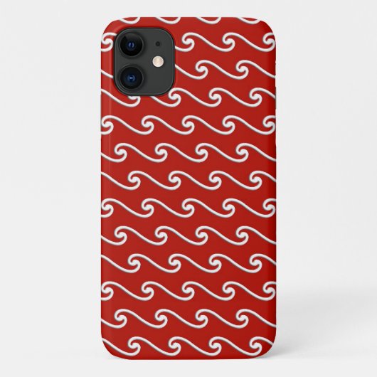 Chinees golfpatroon - wit op diep rood Case-Mate iPhone case (Achterkant)