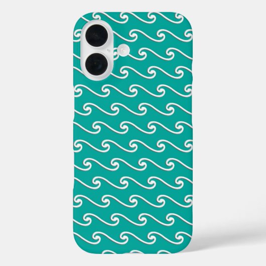 Chinees golfpatroon - wit op pauw blauw Case-Mate iPhone case (Achterkant)