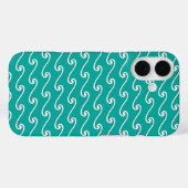 Chinees golfpatroon - wit op pauw blauw Case-Mate iPhone case (Achterkant (horizontaal))