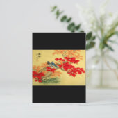 Chinees goud en rode Floral Briefkaart (Staand voorkant)