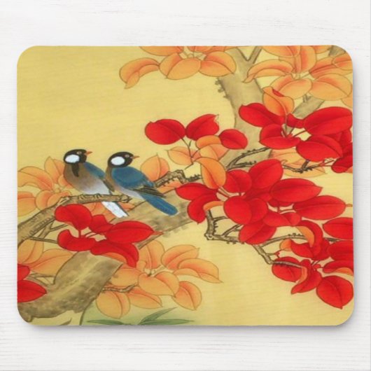 Chinees goud en rode Floral Muismat (Voorkant)