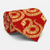 Chinees goud Snake papier-cut stijl rood Stropdas (Opgerold)