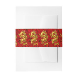 Chinees Gouden Draak Nieuwjaar Party Belly Band Uitnodigingen Wikkel