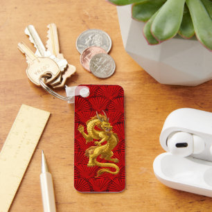 Chinees gouden draak Sleutelhanger