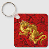 Chinees gouden draak Sleutelhanger (Voorkant)