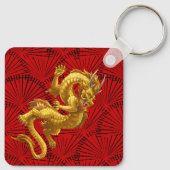 Chinees gouden draak Sleutelhanger (Achterkant)
