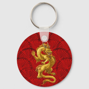 Chinees gouden draak Sleutelhanger