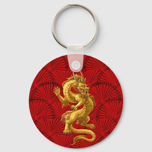 Chinees gouden draak Sleutelhanger (Voorkant)