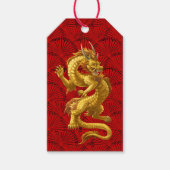 Chinees Gouden Draak Succes Gift Labels Cadeaulabel (Voorkant)
