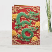 Chinees Groene Draak Nieuwjaar 2024 Wenskaart Bedankkaart (Achterkant)