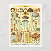 Chinees haarsierwerk, Rank Badges en Talismans Briefkaart (Voorkant)