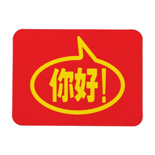 Chinees Hallo! 你 好! Ni Hao. Magneet (Horizontaal)