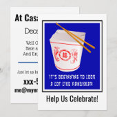 Chinees Hanukkah afhaalmenu uitnodiging (Voorkant / Achterkant)