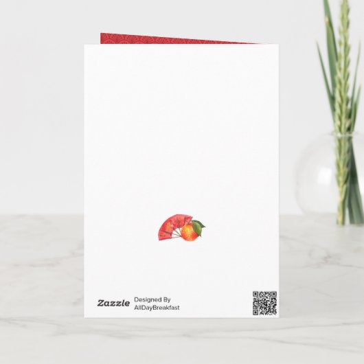 Chinees Happy New Year Photo Good Fortune Greing Feestdagen Kaart (Achterkant)