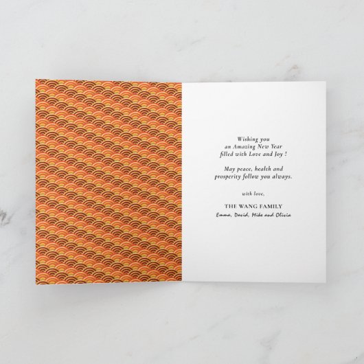 Chinees Happy Nieuwjaar | Goede forensische groet Feestdagen Kaart (Binnen)