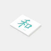 Chinees-Harmony-Symbool-Blauwgroen letters Post-it® Notes (Schuin)