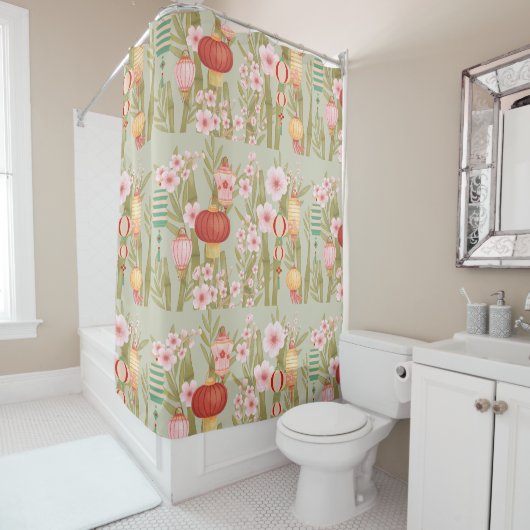 Chinees het verfraaien douchegordijn (In situ)