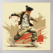 Chinees hiphop dans Poster - belichamen van rust (Voorkant)