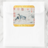 Chinees Hond Custom Jaar Schilderen Zodiac Verjaar Vierkante Sticker (Tas)