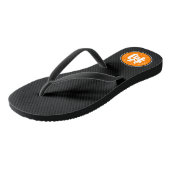 Chinees hond jaar symbool oranje cirkel M slippers Teenslippers (Schuin)