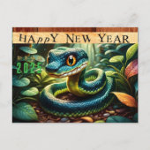 Chinees Hout Slang Jaar 2025 HPostC Feestdagenkaart (Voorkant)