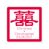 Chinees Huwelijk Dubbel Geluk DIY Bridal Zelfinktende Stempel (Design)