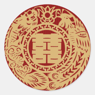 Chinees huwelijk dubbel geluk rode stickers