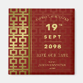 Chinees huwelijk dubbel geluk sparen de datum magneet (Voorkant)