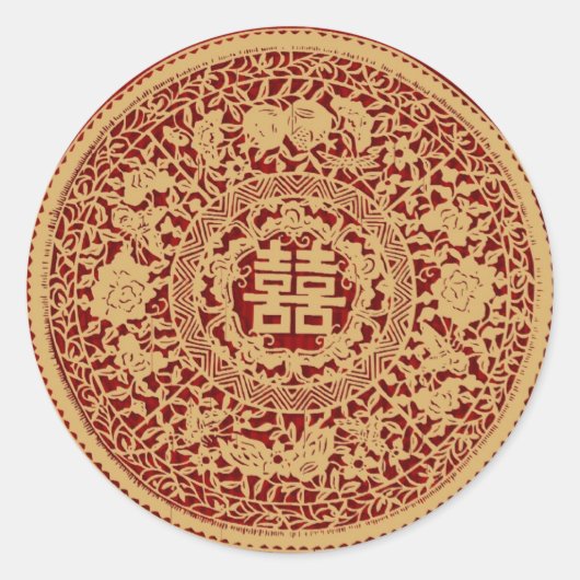 Chinees huwelijk dubbel geluk stickers (Voorkant)