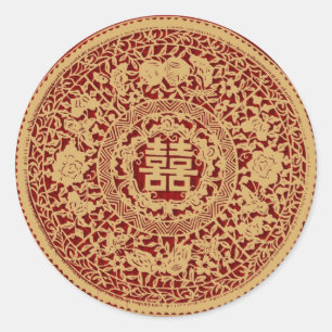 Chinees huwelijk dubbel geluk stickers