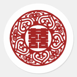 Chinees huwelijk dubbel geluk stickers