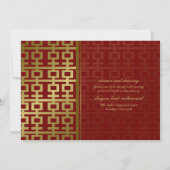 Chinees huwelijk met roodbruin en goudmatig dubbel kaart (Achterkant)