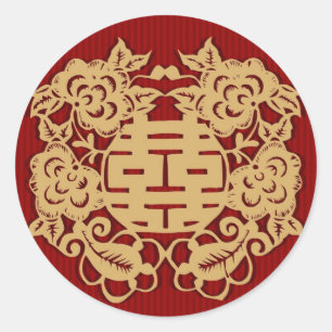 Chinees Huwelijk (v7) Dubbele Geluk Sticker