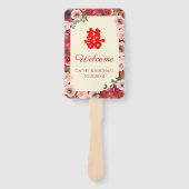 Chinees huwelijkstuin dubbel geluksprogramma handwaaier (Voorkant)