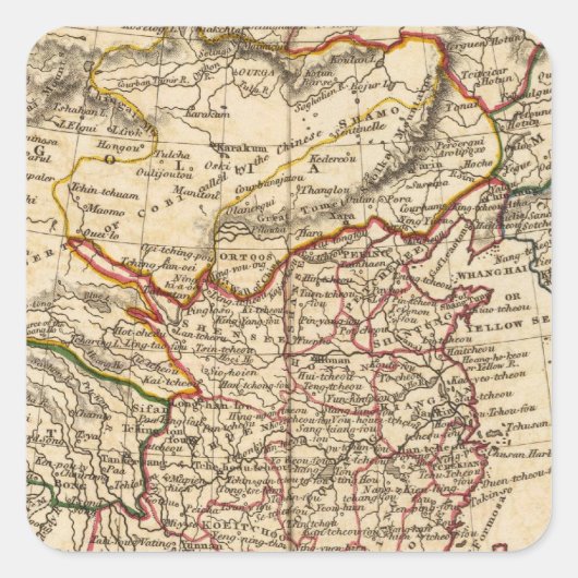 Chinees imperium vierkante sticker (Voorkant)