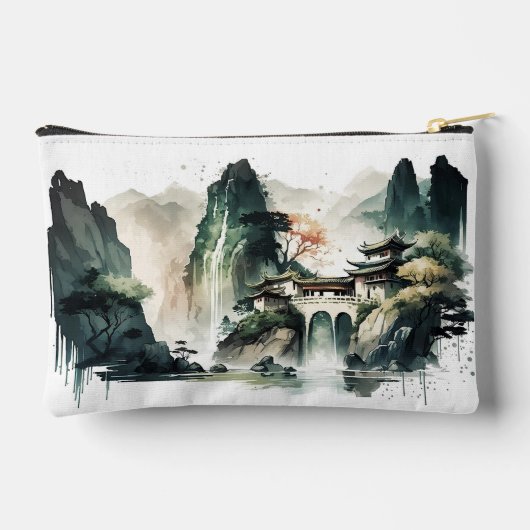 Chinees Inkt Landschap Berg Huis Klein Etui (Achterkant)