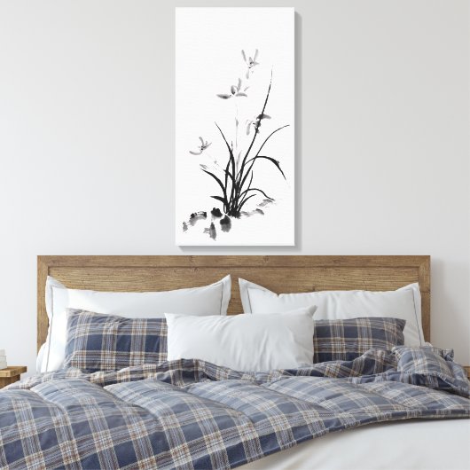 Chinees Iris - bw Canvas Afdruk (Insitu (Slaapkamer))
