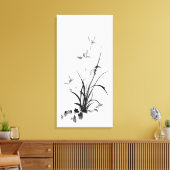 Chinees Iris - bw Canvas Afdruk (Insitu (Woonkamer))