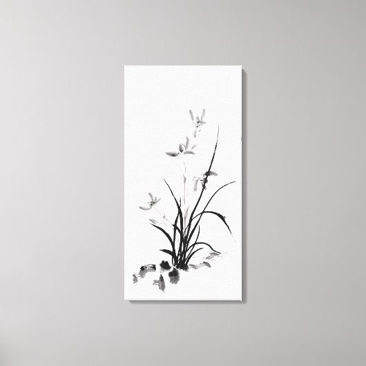 Chinees Iris - bw Canvas Afdruk (Voorkant)