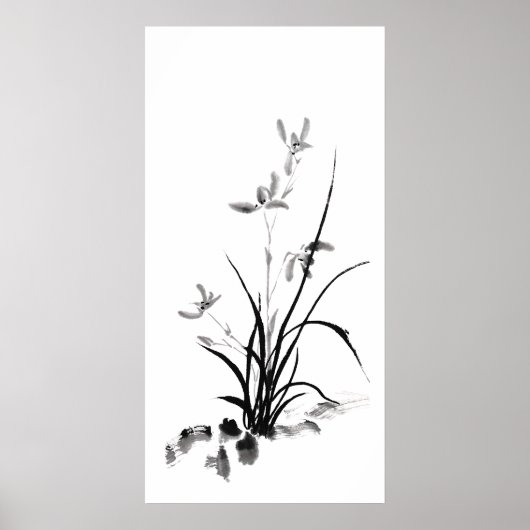 Chinees Iris - bw Poster (Voorkant)